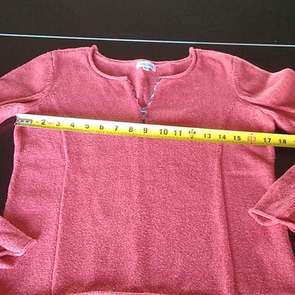 Sundance Orange Red Homestead Henley1/4 Button Sweater Size PS - Picture 7 of 8